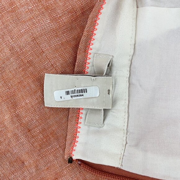 J Crew Linen Skirt Knee Length Straight Lined Orange Peach Womens 2 - Picture 6 of 11
